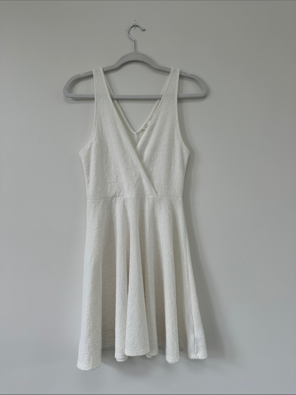Pins & Needles White Floral Textured Fit-and-Flare Dress